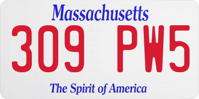 MA license plate 309PW5