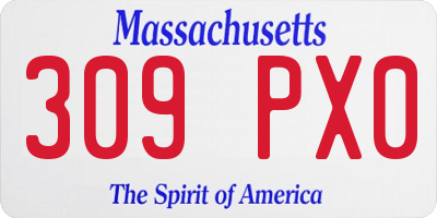 MA license plate 309PX0