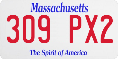 MA license plate 309PX2