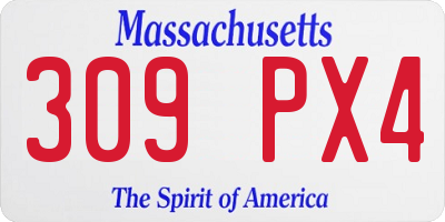 MA license plate 309PX4