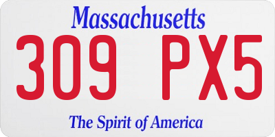 MA license plate 309PX5