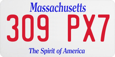 MA license plate 309PX7