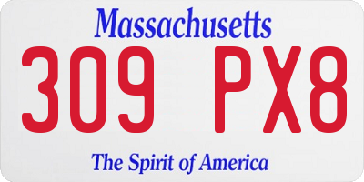 MA license plate 309PX8
