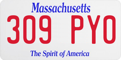 MA license plate 309PY0