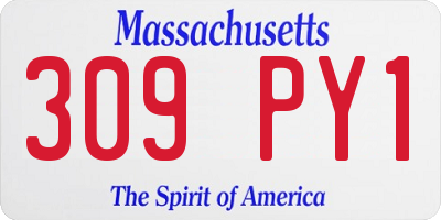 MA license plate 309PY1