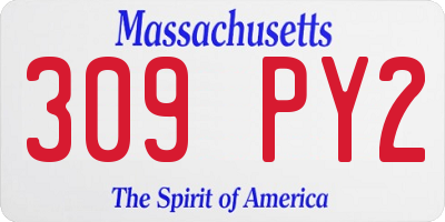 MA license plate 309PY2