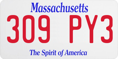 MA license plate 309PY3