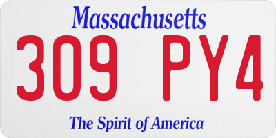 MA license plate 309PY4
