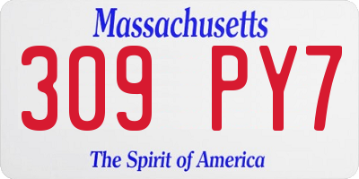 MA license plate 309PY7