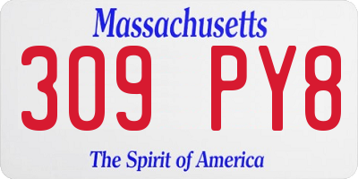 MA license plate 309PY8