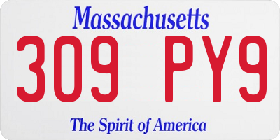 MA license plate 309PY9