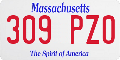 MA license plate 309PZ0