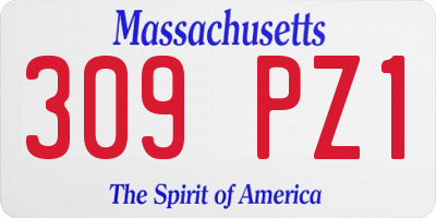 MA license plate 309PZ1