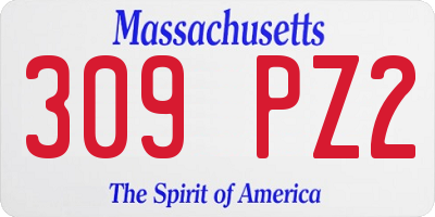 MA license plate 309PZ2