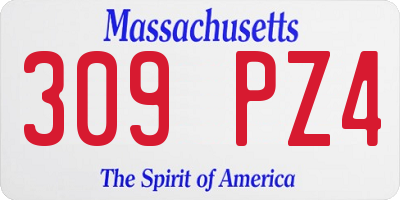 MA license plate 309PZ4