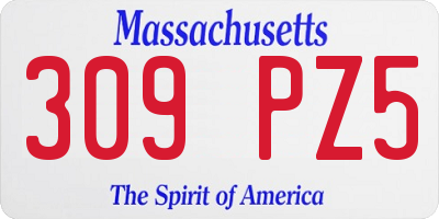 MA license plate 309PZ5