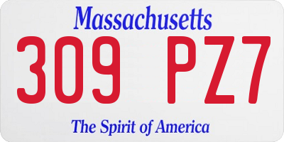 MA license plate 309PZ7