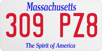 MA license plate 309PZ8