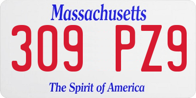 MA license plate 309PZ9