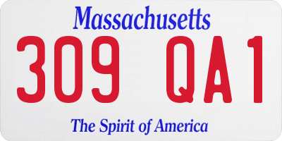 MA license plate 309QA1