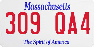 MA license plate 309QA4