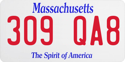 MA license plate 309QA8