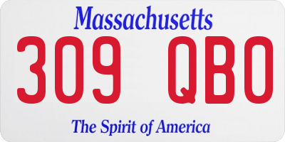 MA license plate 309QB0