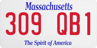 MA license plate 309QB1
