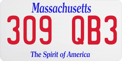 MA license plate 309QB3