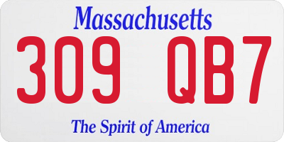 MA license plate 309QB7