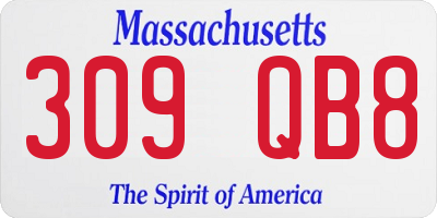 MA license plate 309QB8