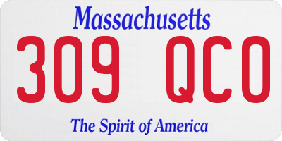MA license plate 309QC0