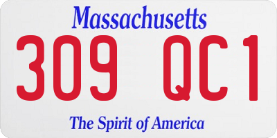 MA license plate 309QC1