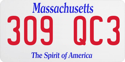 MA license plate 309QC3