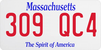 MA license plate 309QC4