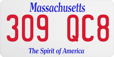 MA license plate 309QC8