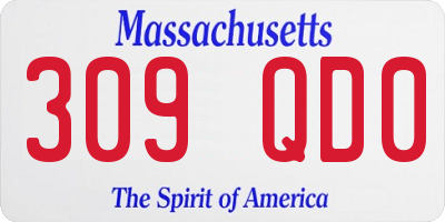 MA license plate 309QD0