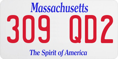 MA license plate 309QD2