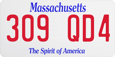 MA license plate 309QD4