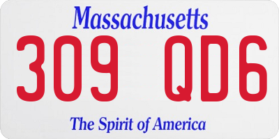 MA license plate 309QD6