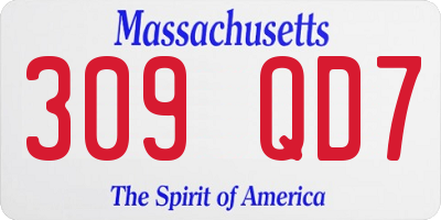 MA license plate 309QD7