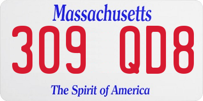 MA license plate 309QD8