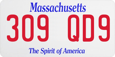 MA license plate 309QD9