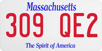 MA license plate 309QE2