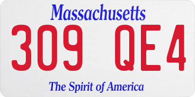MA license plate 309QE4