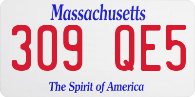 MA license plate 309QE5
