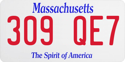 MA license plate 309QE7