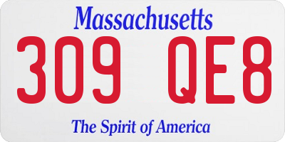 MA license plate 309QE8
