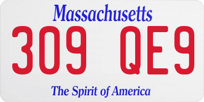 MA license plate 309QE9