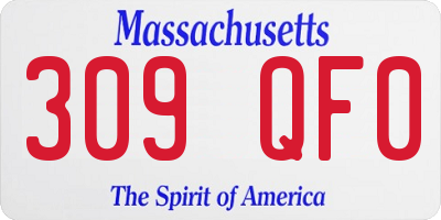 MA license plate 309QF0